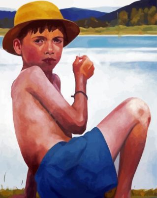 Boy With Hat Art Paint By Numbers