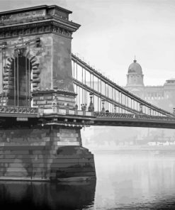 Budapest Black And White Bridge Paint By Numbers