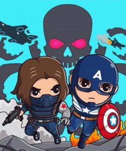 Captain America And Winter Soldier Paint By Numbers