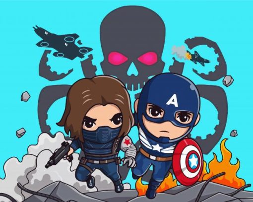 Captain America And Winter Soldier Paint By Numbers