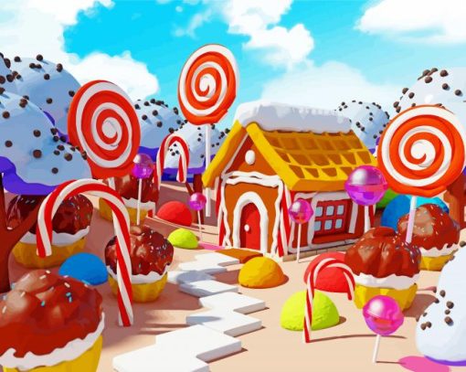 Cartoon Candy Land Paint By Numbers