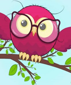 Cartoon Owl With Glasses Paint By Numbers