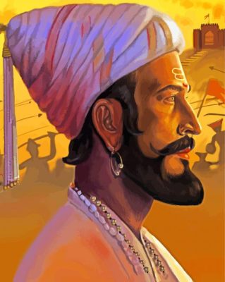 Chhatrapati Shivaji Maharaj Side Profile Paint By Numbers