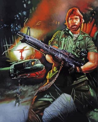 Chuck Norris Illustration Paint By Numbers