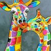 Colorful Giraffe Mother And Baby Paint By Numbers