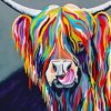 Colorful Highland Cow Paint By Numbers
