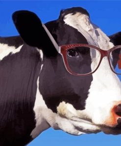 Cow Wearing Glasses Paint By Numbers