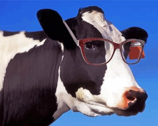 Cow Wearing Glasses Paint By Numbers