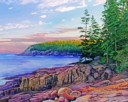 Desert Island Landscape Art Paint By Numbers