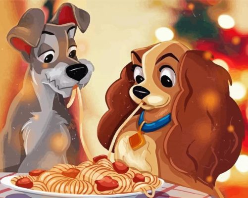 Disney Lady And The Tramp Animated Movie Paint By Numbers