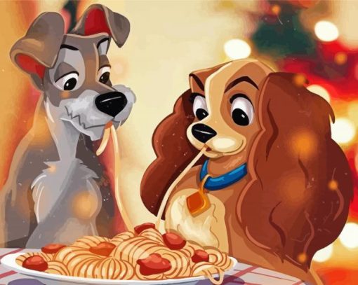 Disney Lady And The Tramp Animated Movie Paint By Numbers