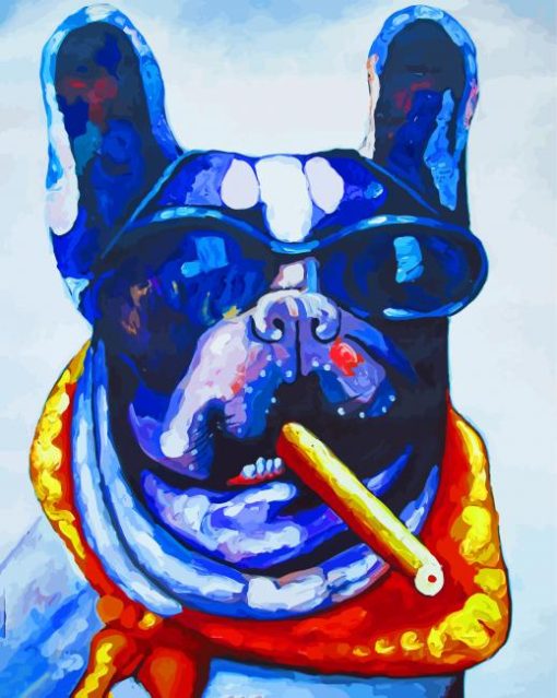 Dog With Cigar Art Paint By Numbers