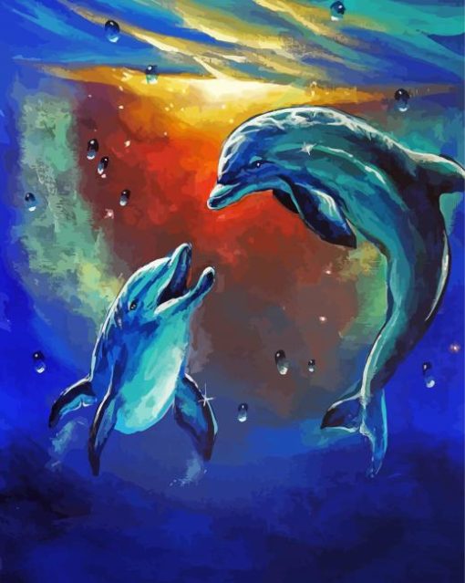 Dolphins In The Ocean Paint By Numbers