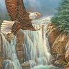 Eagle Over Waterfall Paint By Numbers