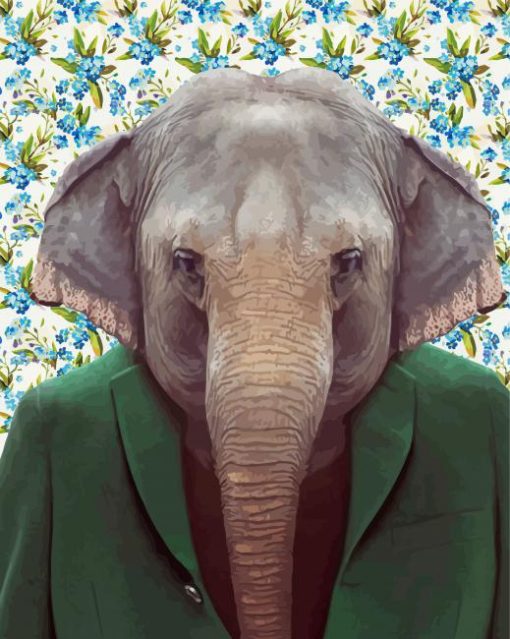 Elephant In Green Suit Paint By Numbers