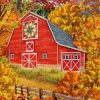 Fall With Barn Landscape Paint By Numbers