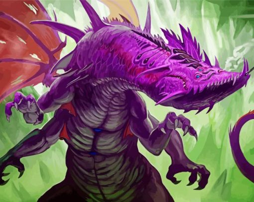 Fantasy Purple Monster Art Paint By Numbers