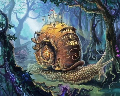 Forest Fantasy House Snail Paint By Numbers