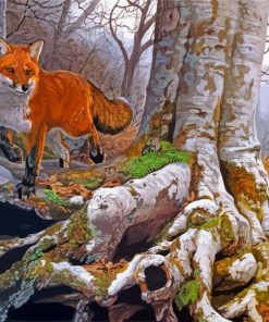 Fox In Forest Wildlife Art Paint By Numbers