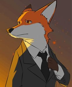 Fox Wearing Suit Paint By Numbers