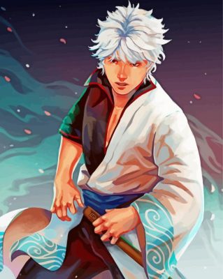 Gintoki Sakata Character Paint By Numbers