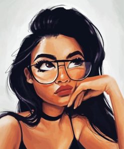 Girl With Glasses Art Paint By Numbers