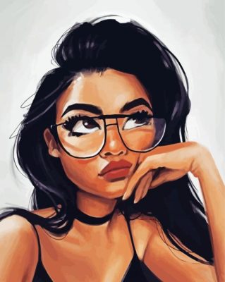 Girl With Glasses Art Paint By Numbers