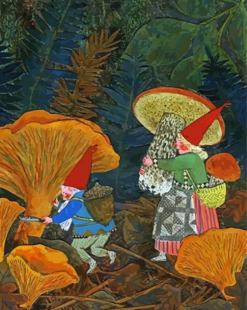 Gnomes And Mushrooms Paint By Numbers