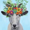 Goat With Colorful Flowers Paint By Numbers