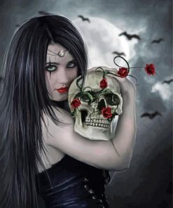 Gothic Girl Skull Paint By Numbers