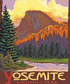 Half Dome Yosemite National Park Poster Paint By Numbers