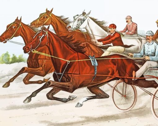 Harness Horse Race Art Paint By Numbers