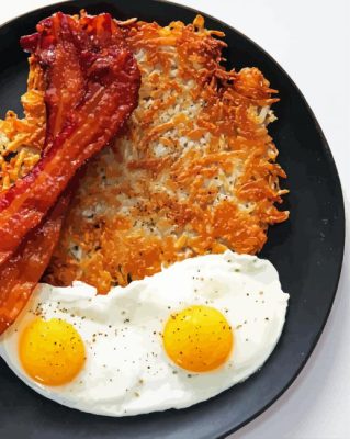 Hash Browns Dish Paint By Numbers