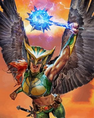 Hawkgirl Art Paint By Numbers