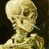 Head Of A Skeleton With A Burning Cigarette Paint By Numbers