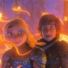 Hiccup And Astrid From How To Train Your Dragon Paint By Numbers