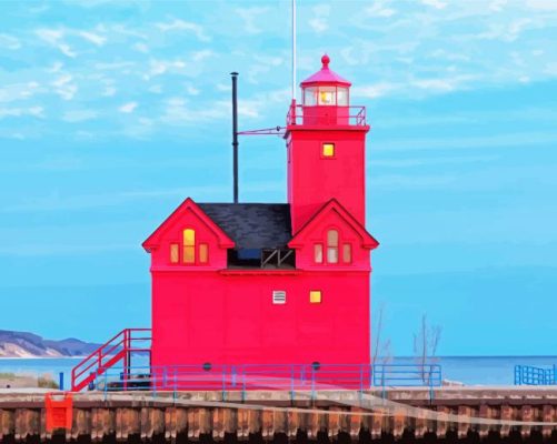 Holland Michigan Lighthouse Paint By Numbers