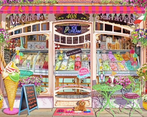 Ice Cream Shop Paint By Numbers