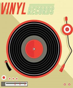 Illustration Vinyl Records Paint By Numbers