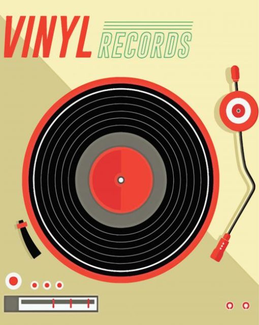 Illustration Vinyl Records Paint By Numbers