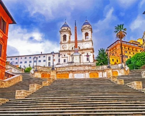 Italy Rome The Spanish Steps Paint By Numbers