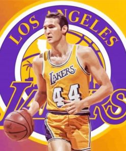 Jerry West Lakers Player Paint By Numbers