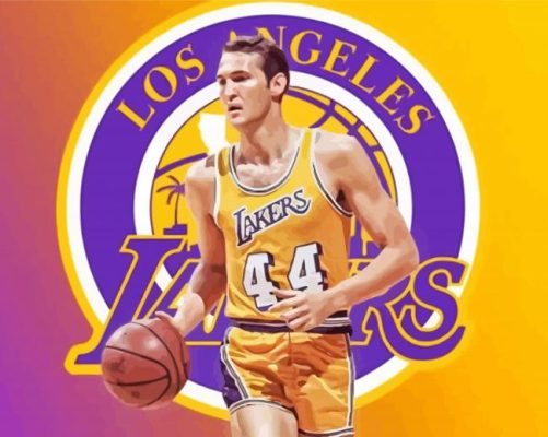 Jerry West Lakers Player Paint By Numbers