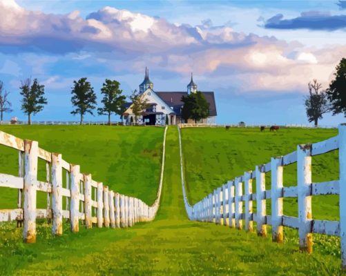 Kentucky Farm Landscape Paint By Numbers