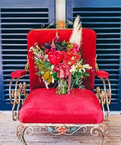 Flowers On A Fancy Chair Paint By Numbers