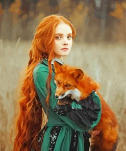 Lady With Fox Paint By Numbers
