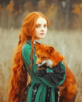 Lady With Fox Paint By Numbers