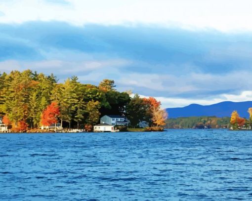Lake Winnipesaukee In New Hampshire Paint By Numbers