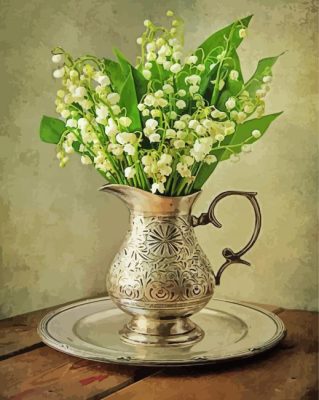 Lily Of Vase Vintage Vase Paint By Numbers