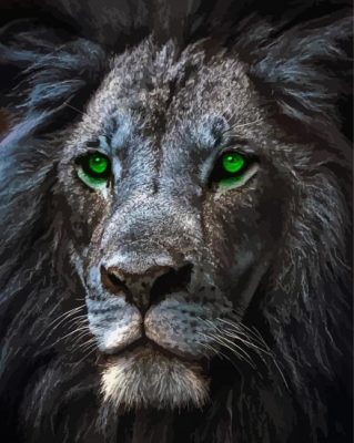 Lion Green Eyes Paint By Numbers